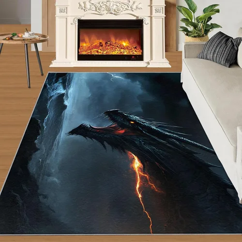 Vista 26 de Cyberpunk - Alfombras para dormitorio, alfombra de área Cyberpunk Hacker, alfombras futuristas para sala de estar, alfombra antideslizante