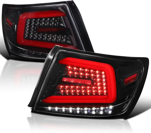 Vista 12 de SPEC-D TUNING Luces traseras secuenciales negras con barra LED roja compatible con Subaru Impreza/Impreza WRX 2008-2011, conjunto de par izquierdo +