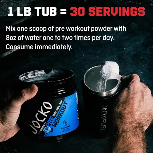 Vista 7 de Jocko Fuel Ultimate Polvo Pre-Entrenamiento - Bebida energética en polvo para antes del entrenamiento para hombres y mujeres - Mezcla nootrópica sin