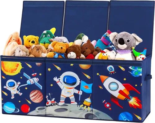 Vista 9 de Cofre de Juguetes Grande Organizador con Tapa Abatible para Niños, Caja de Almacenamiento de Juguetes Oxford Plegable con Asas para Niños y Niñas