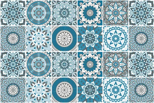 Vista 13 de Pegatinas de Azulejos para Salpicadero de 6x6 pulgadas en Verde, Despegar y Pegar, Patrón Mandala, Calcomanías de Azulejos Decorativas para Cocina