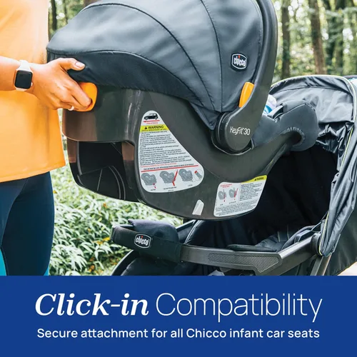 Vista 2 de Chicco Activ3 - Cochecito para correr y asiento de coche, sistema de viaje Solar/Grey, infant car seat and stroller combo, foam-filled tires, UPF