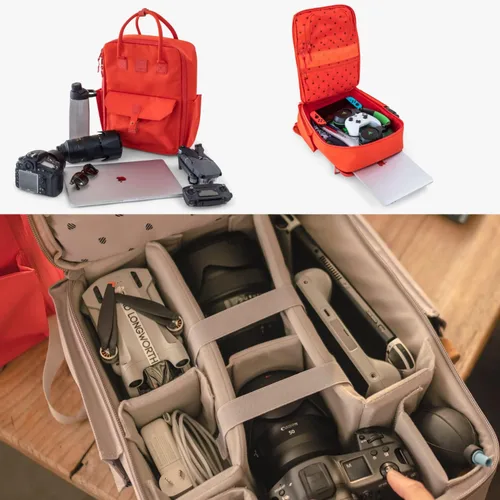 Vista 7 de LANGLY Mochila para cámara Sierra: una mochila fotográfica moderna y fácil de viajar, compatible con portátiles de 18 pulgadas y con todo