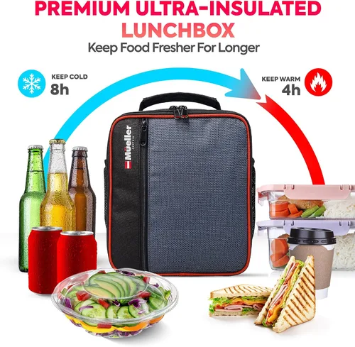Vista 2 de MÜELLERHOME Bolsa de almuerzo LXS-135b pequeña Gris