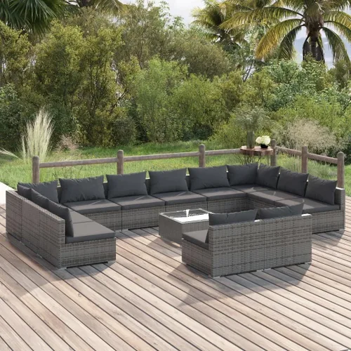Vista 66 de Sofá de 3 plazas con cojines de ratán de poliéster marrón, juego de muebles de patio al aire libre con 3 sofás centrales para patio trasero, jardín