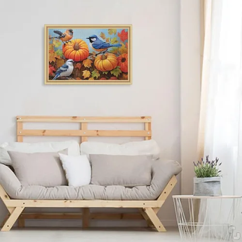 Vista 6 de Pumpkin Sunflower Jigsaw Puzzles 500 Pieces for Adults with Mesh Storage Bag 2011846