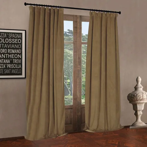 Vista 2 de LETAU Cortinas opacas plisadas con forro de 63 pulgadas de largo, cortinas térmicas con peso de terciopelo de lujo, 26 pulgadas de ancho x 45