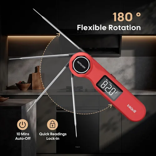 Vista 7 de Termómetro digital de lectura instantánea recargable impermeable para carne 0.5 Sec Professional Grill Thermometer Kitchen Cooking with