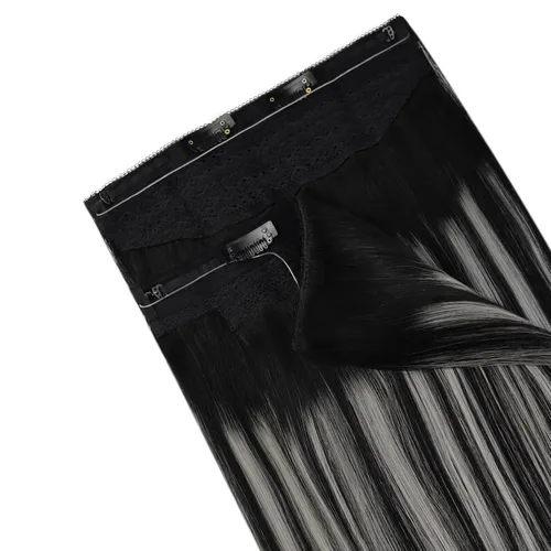 Vista 141 de Easyouth Extensión de cabello humano rubio con cola de caballo, extensiones de cabello humano rubio dorado con reflejos rubios, extensiones