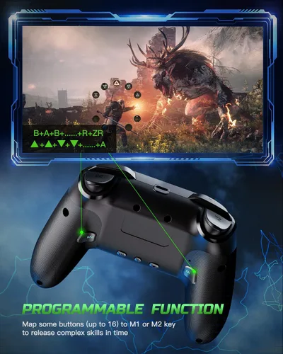 Vista 3 de VOYEE Controlador de interruptor inalámbrico, compatible con Nintendo Switch ControllerSwitch ProLiteOLED, controlador Switch Pro con LED RGB