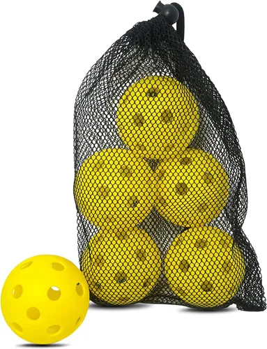 Vista 21 de 6 -Pack Pickleball Balls, 26 Holes Outdoor Pickleballs, High Elasticity & Durable Pickle Balls for All Style Pickleball Paddles Indoor Pickleballs