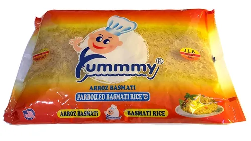 Vista 2 de Yummmy Arroz aromático Basmati Parboiled, Arroz Basmati, 3 libras (48 onzas), certificado Kosher, apto para diabéticos
