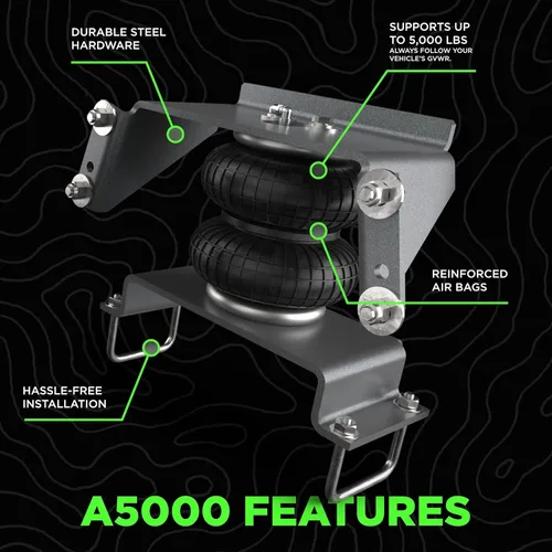 Vista 6 de Atlus Engineered By Air Lift A5000 - Kit de suspensión de bolsas de aire para Toyota Tacoma 2WD y 4WD 2005-2023