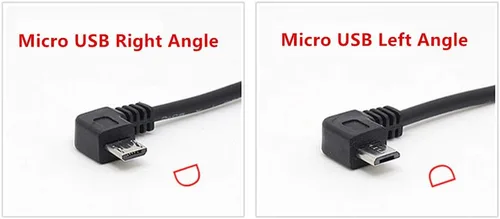 Vista 5 de Cable de alimentación USB 2.0 A a Micro B, cable de alimentación USB de 90 grados, ángulo izquierdo con 5 clips de cableado para Garmin Dash Cam 55