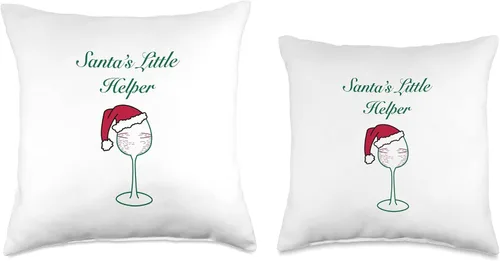 Vista 3 de BoBo's Boutique Almohada de Navidad con temática de vino, 16 x 16 pulgadas, multicolor