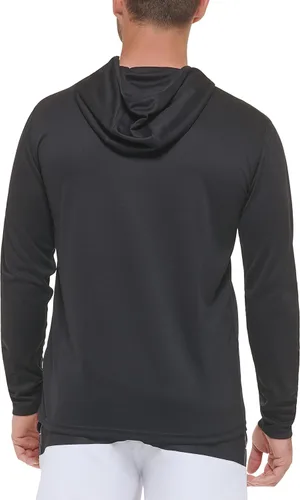Vista 3 de Calvin Klein Camiseta con capucha estándar de secado rápido UPF 40+ para hombre