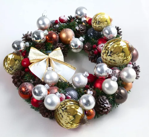 Vista 7 de Juego de 4 adornos dorados de vidrio de mercurio (bola antigua en relieve de 3.15 pulgadas) perfectos para árbol de Navidad, decoración colgante