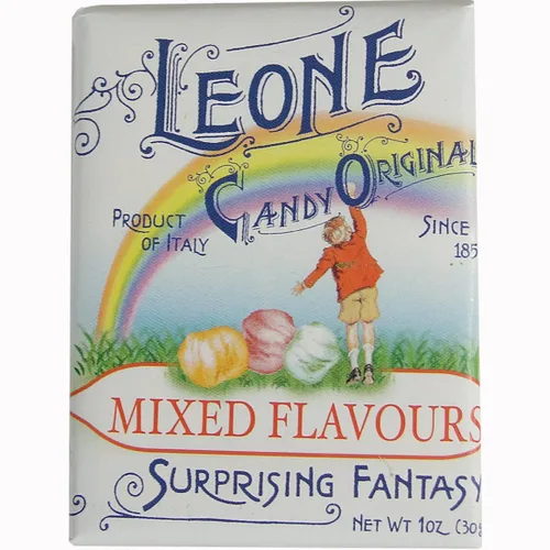 Vista 2 de Pastiglie Leone Caramelos de mentas surtidas de sabores de frutas en caja retro, uno