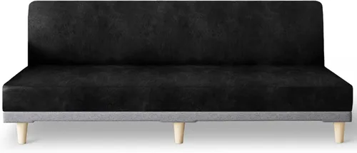 Vista 29 de molasofa - Funda elástica para futón de aspecto de cuero, cubierta para sofá sin brazos, protector de muebles con parte inferior elástica, funda