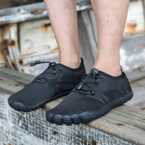 Vista 7 de Josaywin Zapatos de agua para hombre descalzos de secado rápido, calcetines acuáticos para natación, buceo, surf, piscina, deportes acuáticos