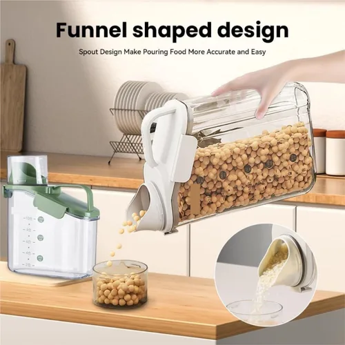 Vista 3 de Dispensador de cereales Dispensador de cereales Dispensador de cereales para alimentos secos, recipiente hermético para almacenamiento de cocina