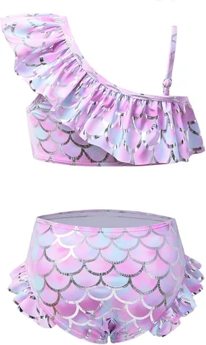 Vista 2 de CHILDRENSTAR Trajes de baño de dos piezas para niñas, traje de baño de playa y piscina