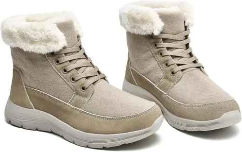 Vista 6 de TIOSEBON Botas de tobillo para mujer, botines cortos para exteriores, antideslizantes, para senderismo y caminar