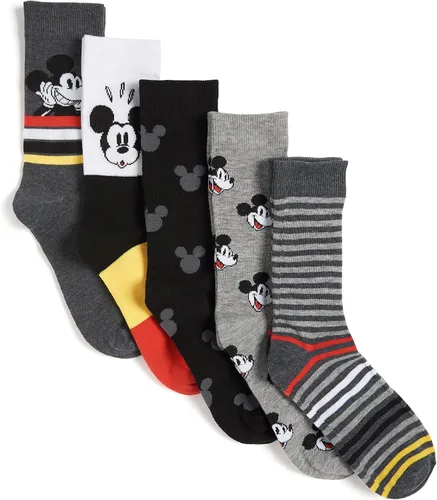 Vista 2 de Disney mens Mickey Mouse 5 Pack Crew Socks