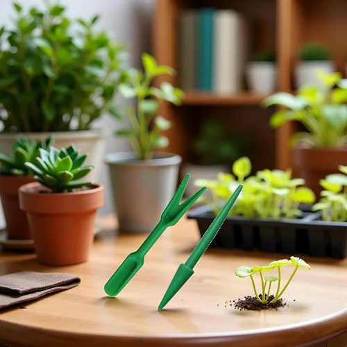 Vista 5 de Mini herramientas de trasplante de suculentas de mano, Widger de plástico, plántulas de plástico Dibber para excavar, mini jardines, herramientas