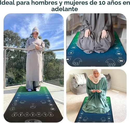 Vista 8 de My Salah Mat Tapete de oración interactivo inteligente para adultos y inversores para aprender suras, salah, duas y más, alfombra de oración