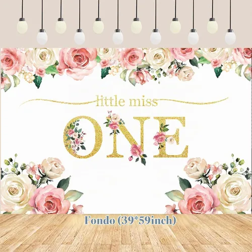 Vista 6 de Decoraciones de primer cumpleaños para niña, suministros para fiesta de primer cumpleaños Includes Pink Gold Balloons Garland Arch Kit, Balloon