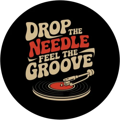 Vista 3 de Vinyl Record Collector Retro Music Turntable Lover PopSockets Adhesive PopGrip