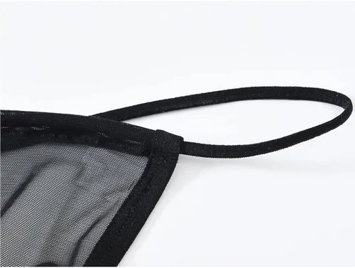 Vista 4 de TANBOM Tanga para hombre, con espalda en Y, de tiro bajo, transpirable, cómoda, de nailon, con bolsa