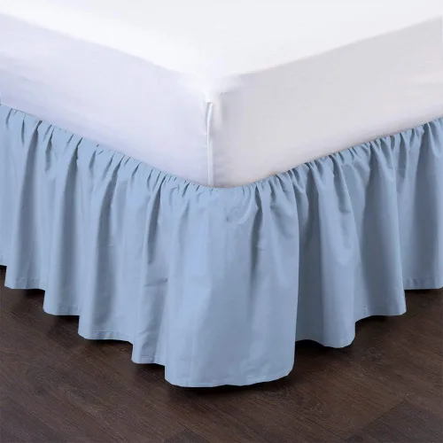 Vista 6 de Falda de cama individual negra para falda de cama con volantes con caída de 16 pulgadas, tela de tres lados ajustable con volantes suaves y sedosos