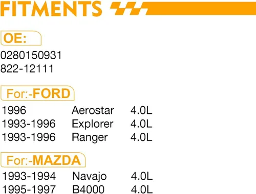 Vista 2 de 0280150931 Inyectores de combustible totalmente nuevos para: Ford Ranger Explorer 4.0L 1993 1994 1995 1996, Aerostar 1996, Navajo 1993-1994, B4000
