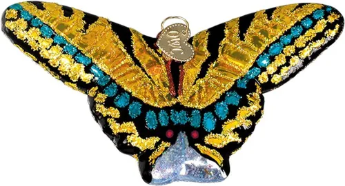 Vista 11 de Old World Christmas - Adorno de mariposa brillante de vidrio soplado para árbol de Navidad