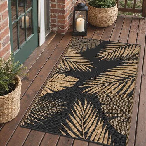 Vista 86 de GENIMO - Alfombra para exteriores de 6 x 9 pies, para patio, espacios amplios, reversible, de pajillas de plástico, alfombra impermeable para Azul