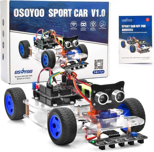 Vista 7 de OSOYOO Robot Car DIY Kit inteligente con servo dirección asistida para Arduino UNO