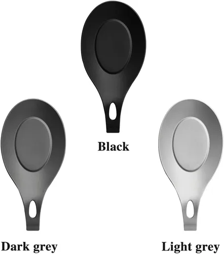 Vista 10 de Paquete de 3 cucharas de silicona para la parte superior de la estufa, soporte de utensilios de cocina resistente al calor, soporte de cuchara