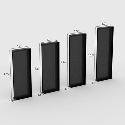 Vista 3 de RLAVBL Juego de 4 estantes flotantes de pared, estantes de pared rústicos de madera negra para dormitorio, sala de estar, cocina