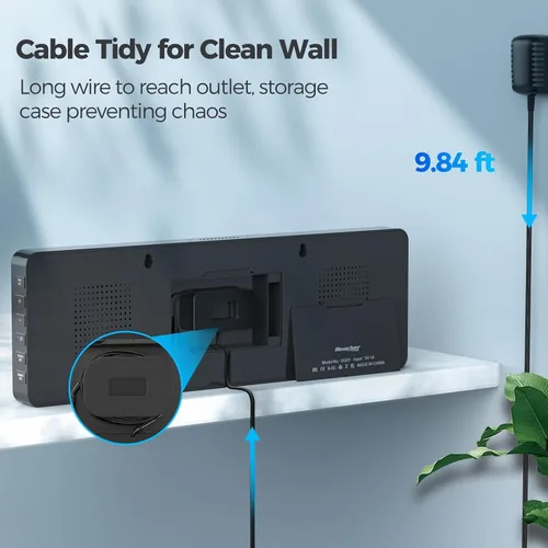Vista 7 de REACHER Reloj de pared digital grande de 16.5 pulgadas con temporizador de cuenta regresiva, atenuador automático, temperatura, control remoto