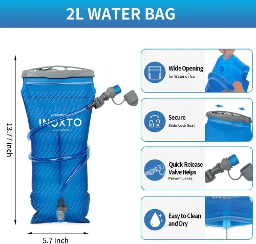 Vista 8 de IX INOXTO Mochila de hidratación para senderismo con bolsa de agua de 3 litros para mujeres y hombres, mochila de agua de 25 litros para senderismo