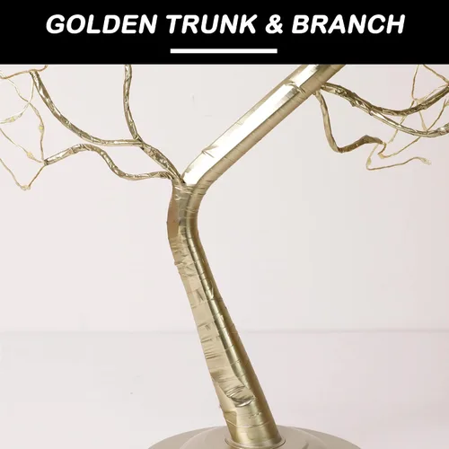 Vista 6 de Árbol de luces de hadas con 108 luces LED parpadeantes, árbol de hadas, lámpara de árbol de espíritu, funciona con batería/USB, función