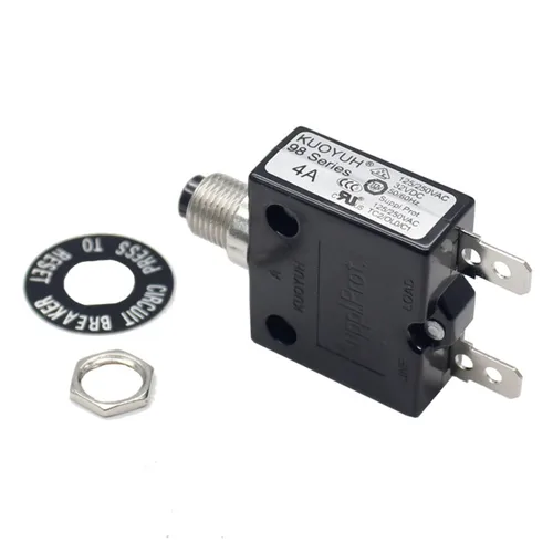 Vista 18 de Disyuntor térmico genuino 3A 125/250VCA 32VDC serie 98 pulsador para restablecer interruptor de sobrecarga térmica con terminales de conexión rápida