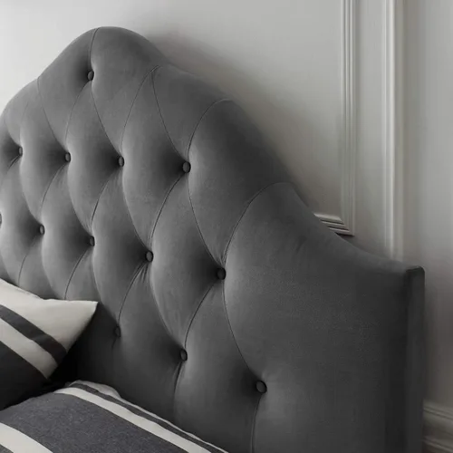Vista 6 de Modway Sovereign - Cabecero de terciopelo con estilo capitoné de diamantes para cama Queen, color gris