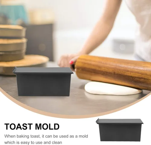 Vista 6 de DOITOOL Moldes de chocolate rectangular con tapa, antiadherente y horneado, molde de pan para tostadas de pan de acero inoxidable para pasteles