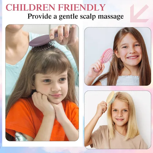 Vista 6 de FoldTier 72 piezas de mini cepillos desenredantes para el cabello, cepillo desenredante de viaje a granel, cerdas suaves, cepillo pequeño húmedo