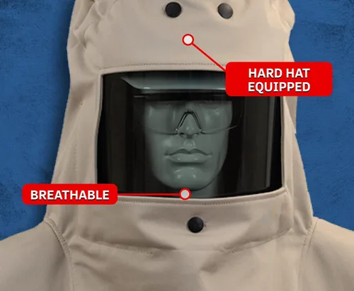 Vista 4 de Oberon Kit Arc Flash - 40 CAL- Incluye capucha Arc Flash, abrigo y babero - SERIE CAT