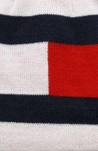 Vista 3 de Tommy Hilfiger Gorro para niñas, bandera blanca reversible, talla única, Bandera blanca reversible