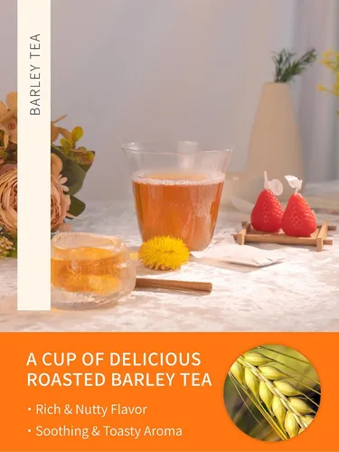 Vista 3 de TeeLux - Bolsas de té de cebada, sabor a nuez y tostado, sin cafeína, 0.07 oz x 50 bolsas Té de grano de cebada asada con aroma a nuez, sin